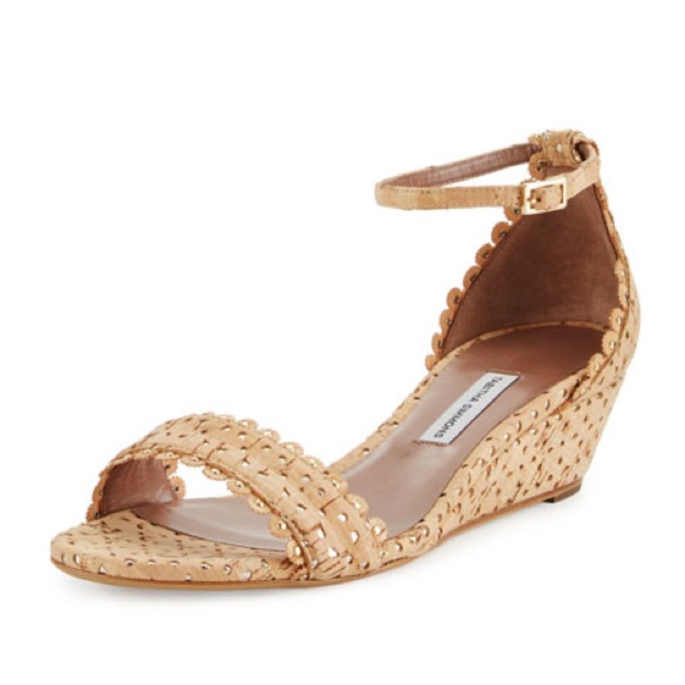 Juniper Scalloped Cork Wedge Sandal, Natural